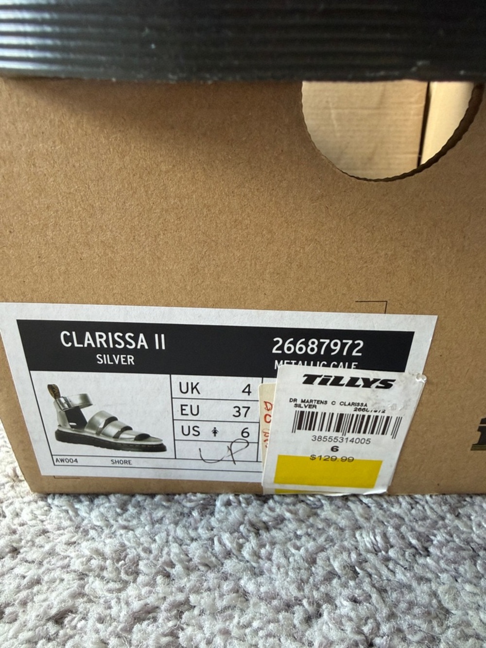 Dr. Martens Clarissa II Silver Platform Sandals - Picture 2 of 8